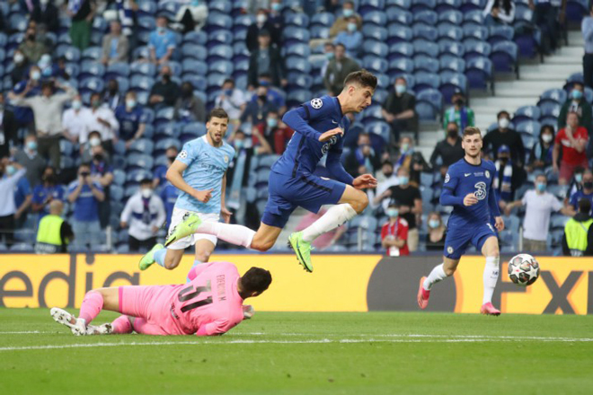 Kai Havert ghi bàn thắng duy nhất của trận đấu giúp Chelsea vượt qua Man City dành chức vô địch Champions League 2020-2021