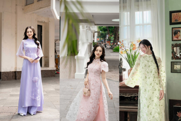 Các mẫu áo dài cách tân tay lỡ, tay phồng, dáng xuông
